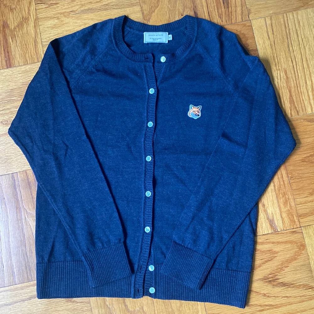 Maison Kitsune Fox Head Patch Cardigan